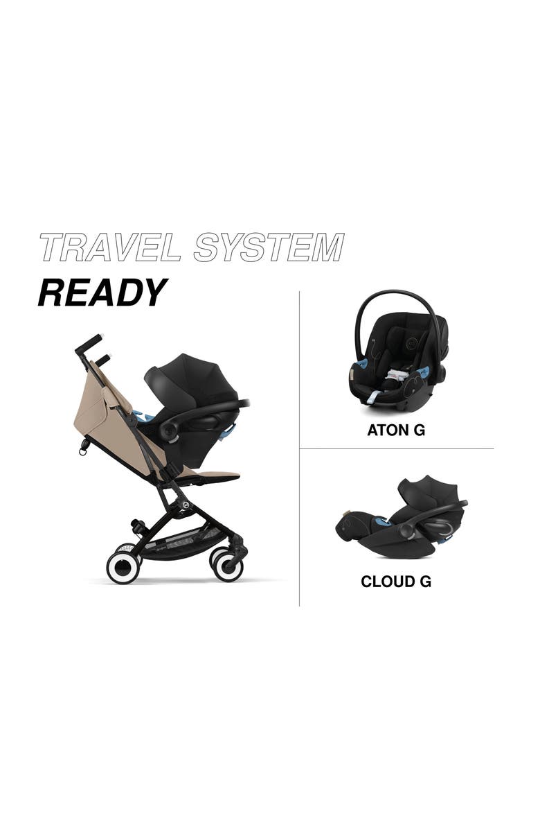 CYBEX Libelle 2 Ultracompact Lightweight Travel Stroller, Alternate, color, Almond Beige