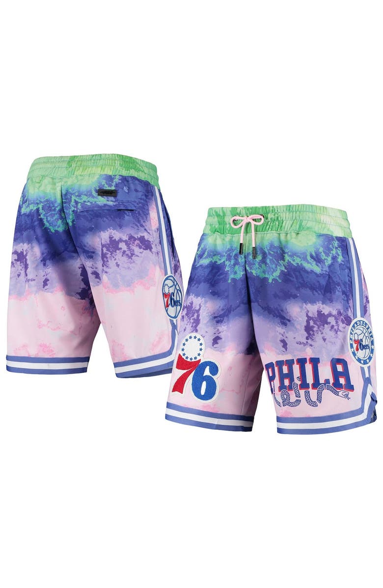 PRO STANDARD Men's Pro Standard Pink Philadelphia 76ers Multicolor Dip-Dye Shorts, Main, color, 