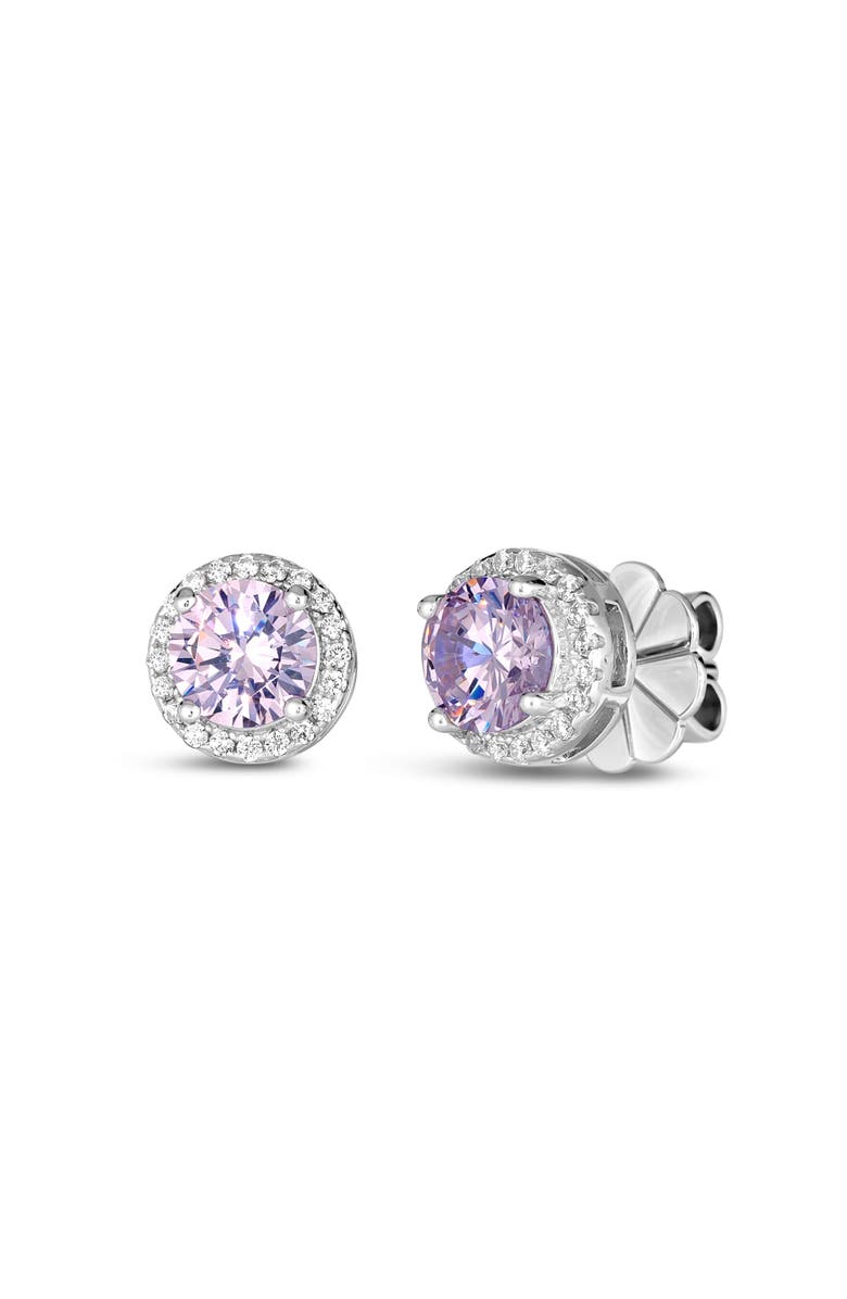 Anna Zuckerman Hello, Halo 2 Carat Diamond Crystalline Studs, Main, color, Argyle Pink Crystalline