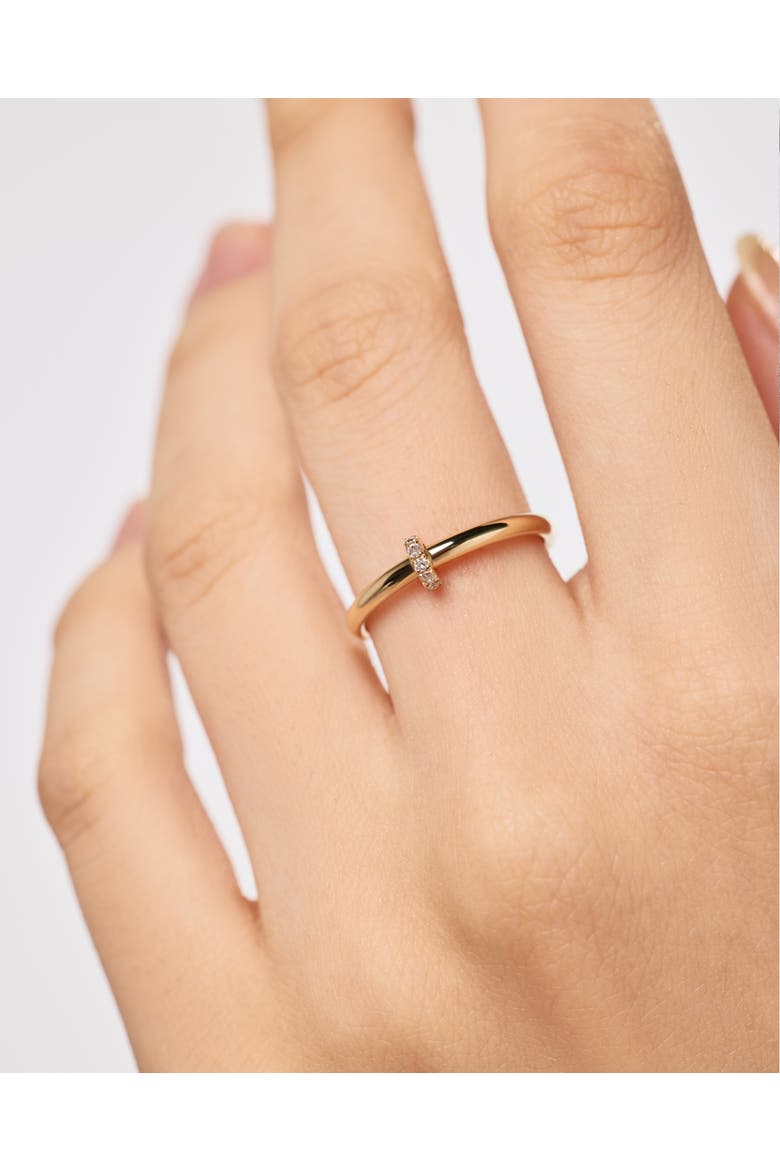 Solid Yellow Gold - Diamond Link Ring, Alternate, color, Gold