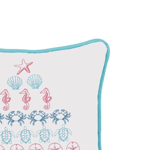 C & F Home C&f Home Coastal Tree Embroidered Christmas Holiday Small/petite Accent Pillow, 10" X 10" In Multi