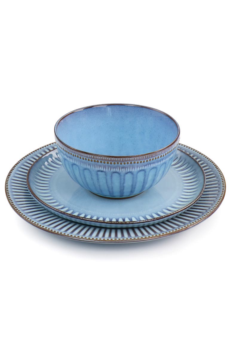 Mendocino 16 Piece Stoneware Dinnerware Set, Alternate, color, Blue