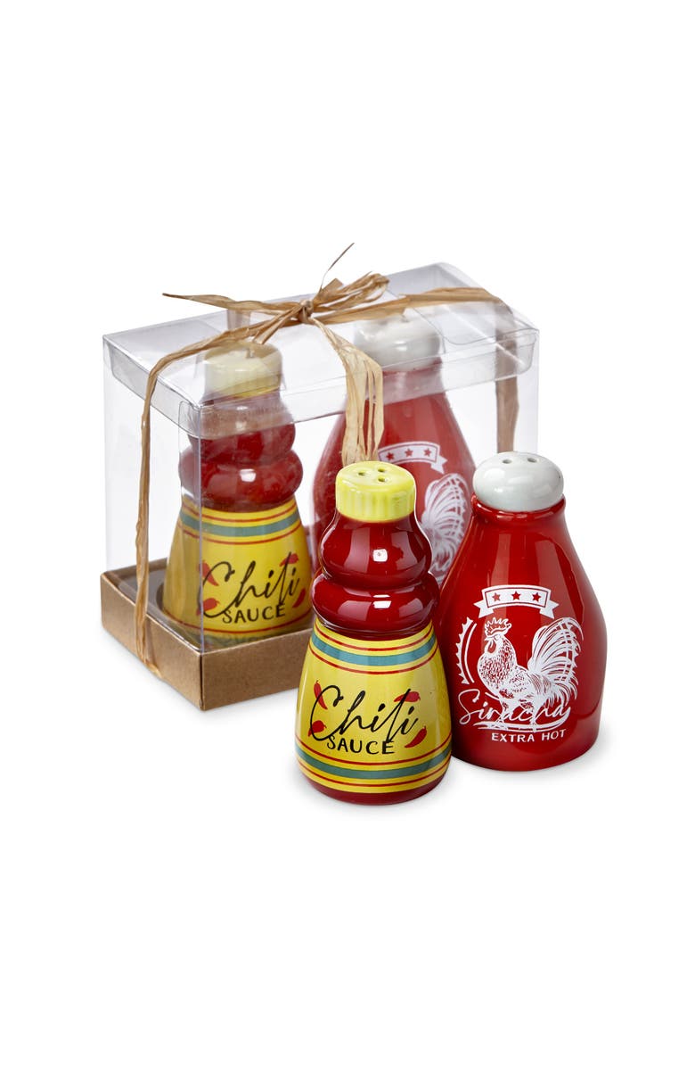tag Hot Sauce Collectible Ceramic Salt and Pepper Shakers Set, Main, color, Red