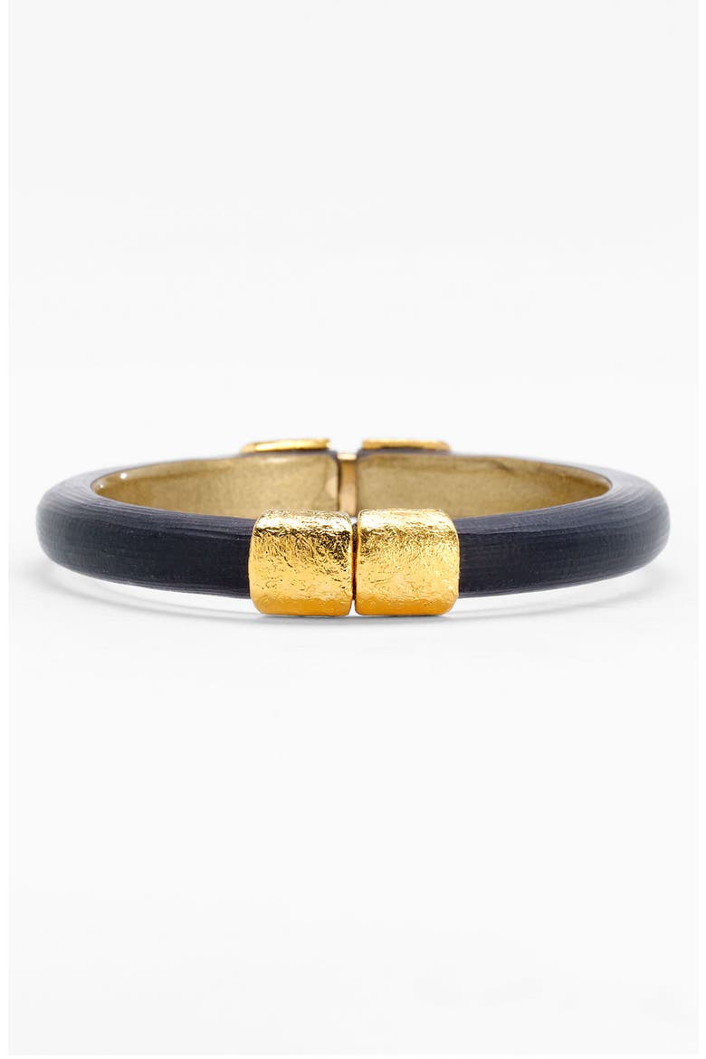 'Lucite®' Small Hinged Bracelet, Main, color, BLACK