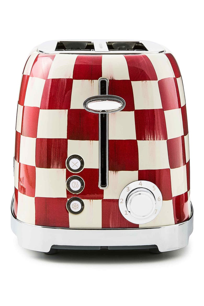 Cherry Check 2-Slice Toaster, Alternate, color, RED