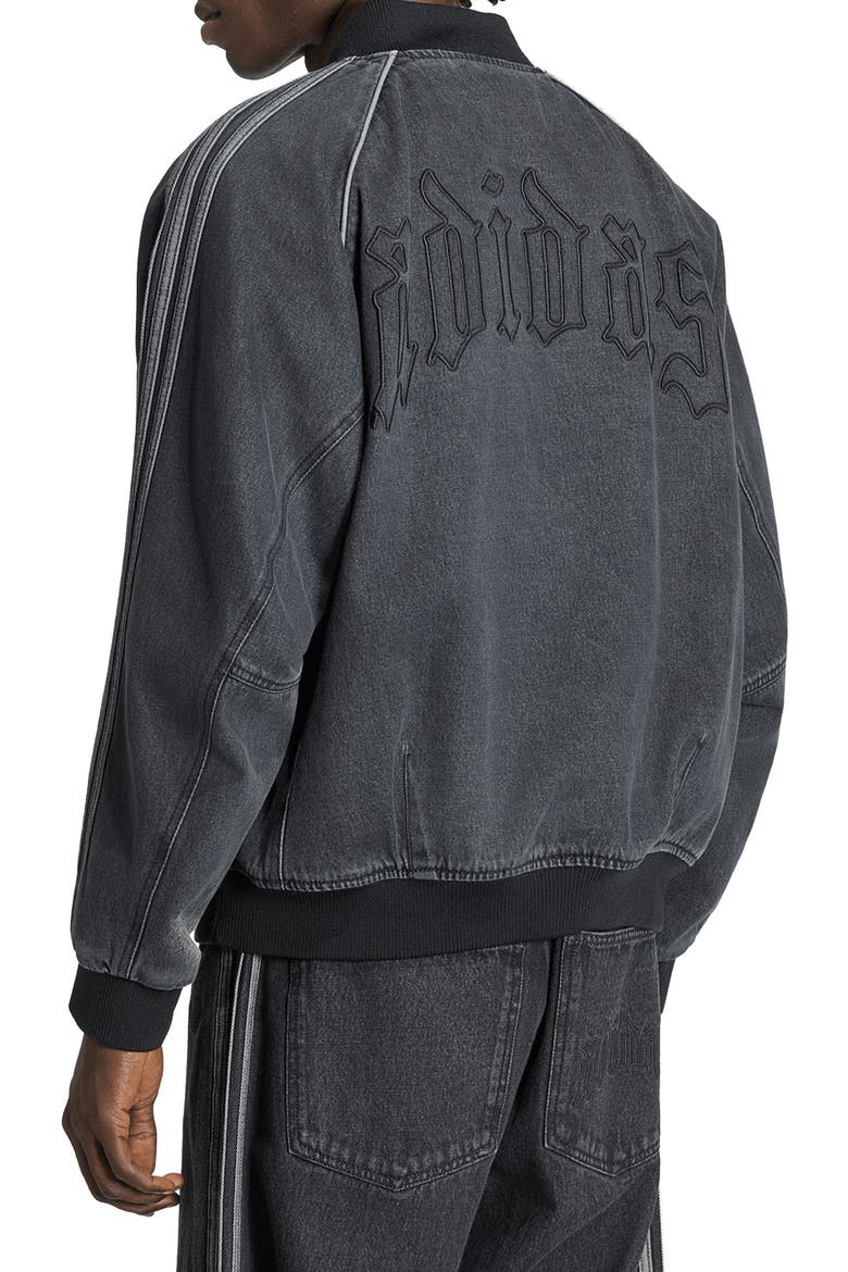 Adicolor Denim Track Jacket, Alternate, color, TRUE BLACK DENIM