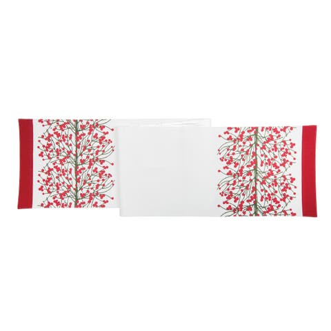 Red Berries Table Runner Christmas Table Runner 13" x 72"