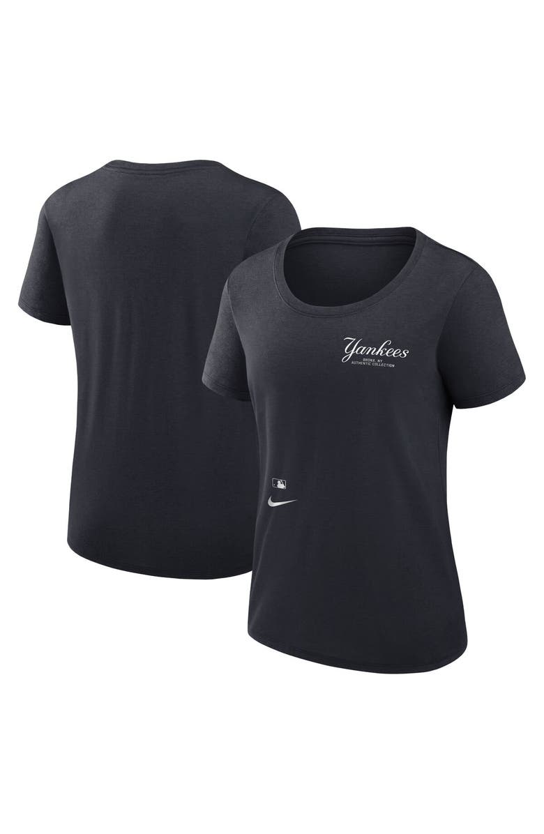 Nike Women's Nike Navy New York Yankees Authentic Collection Performance Scoop Neck T-Shirt, Alternate, color, Navy