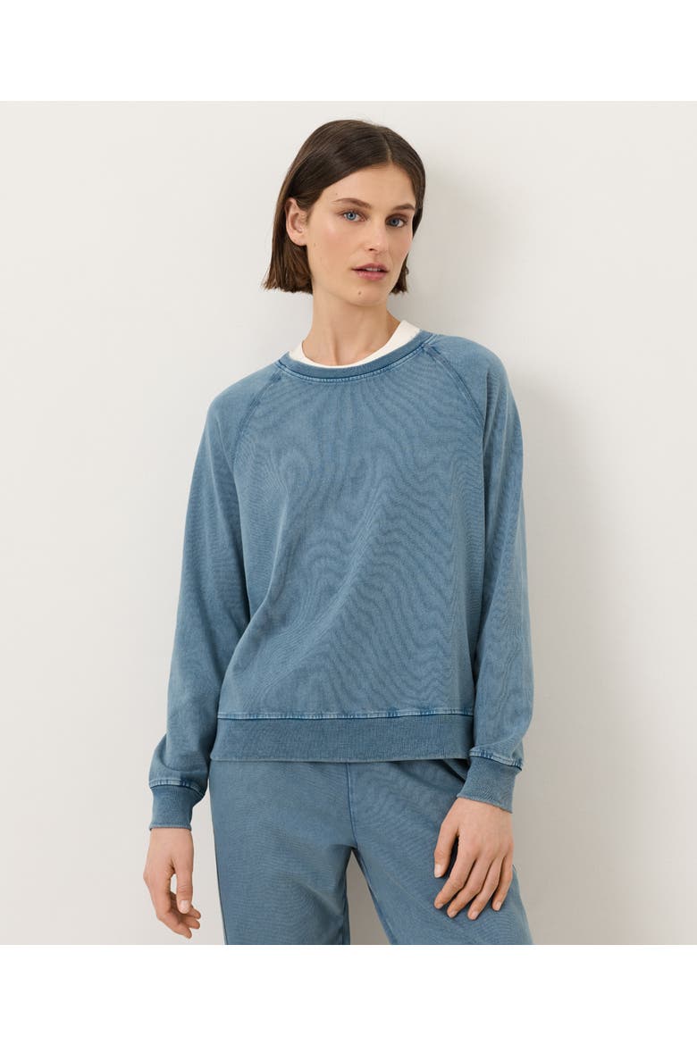Organic Cotton Weekends Relaxed Raglan Sweatshirt, Main, color, Washed Wedgewood Blue