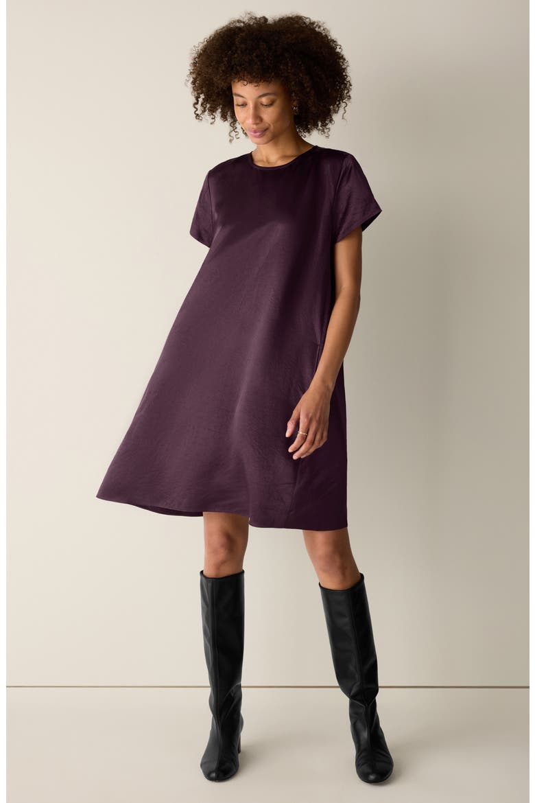 Round Neck Shift Dress, Alternate, color, PURPLE CARROT