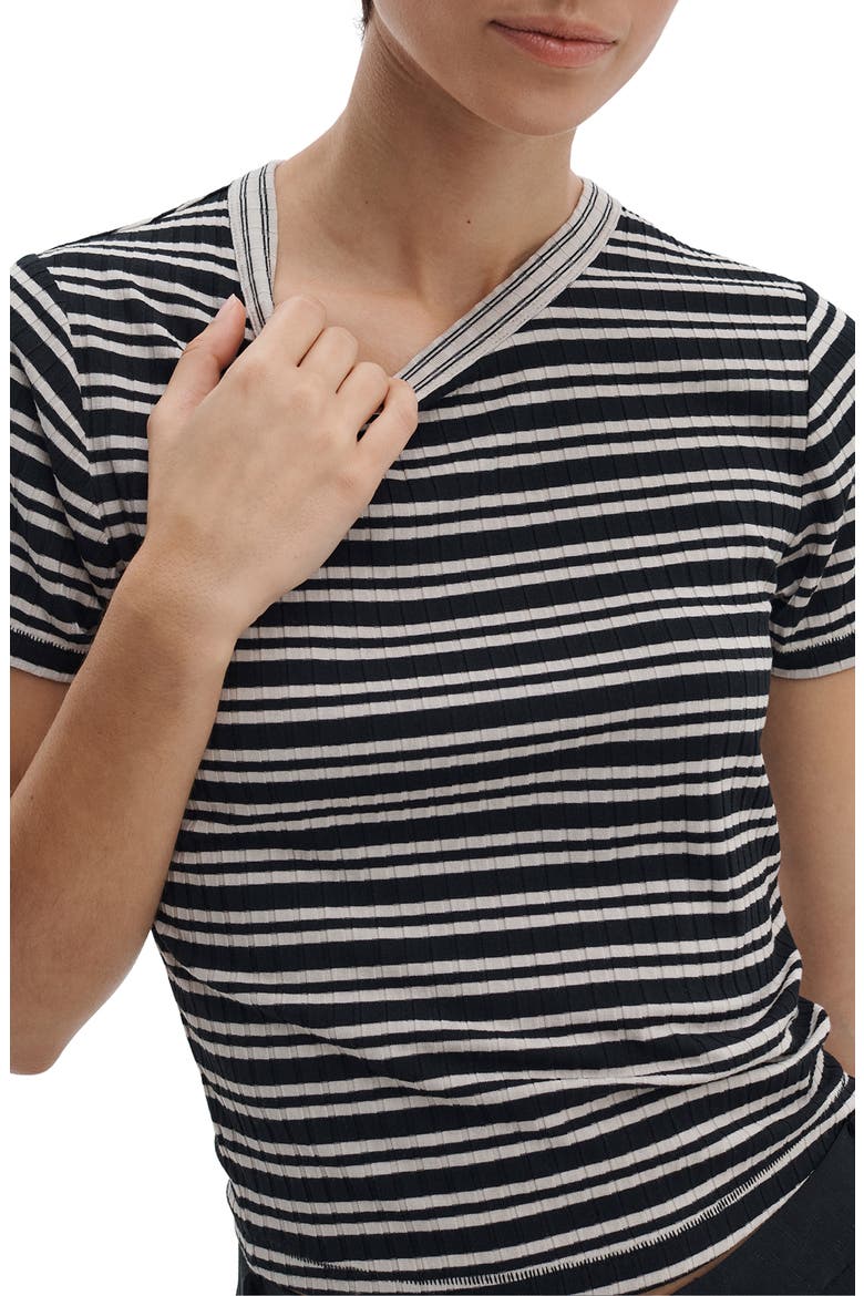 Luca Rib Stripe T-Shirt, Alternate, color, IVORY/BLACK MULTI