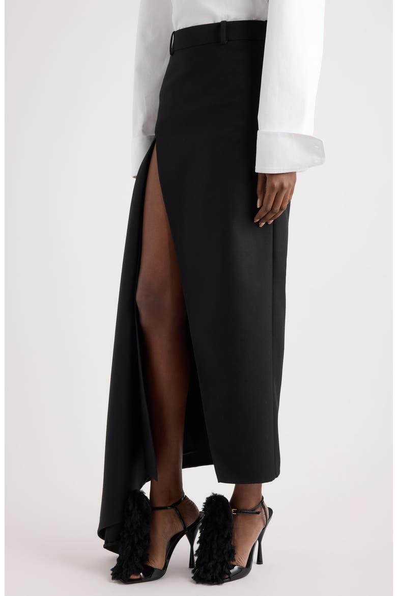 Slashed Maxi Skirt, Alternate, color, BLACK