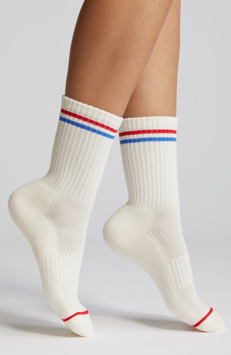 Le Bon Shoppe Boyfriend Crew Socks, Main, color, Milk