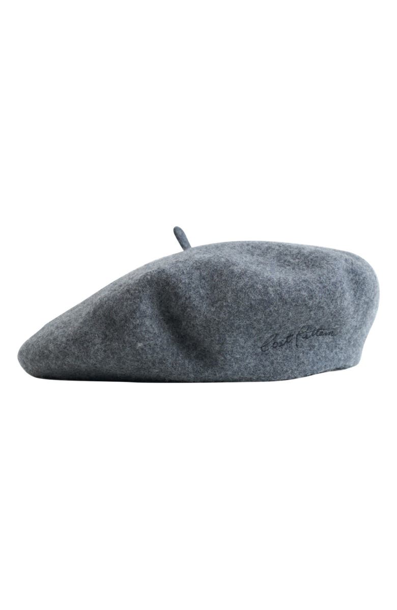 Lost Pattern Bon Chic Wool Blend Beret, Alternate, color, Grey
