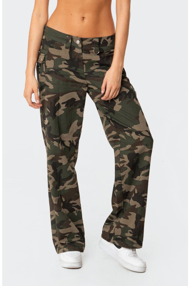 Aya Camo Print Low Rise Cargo Pants, Alternate, color, MIX