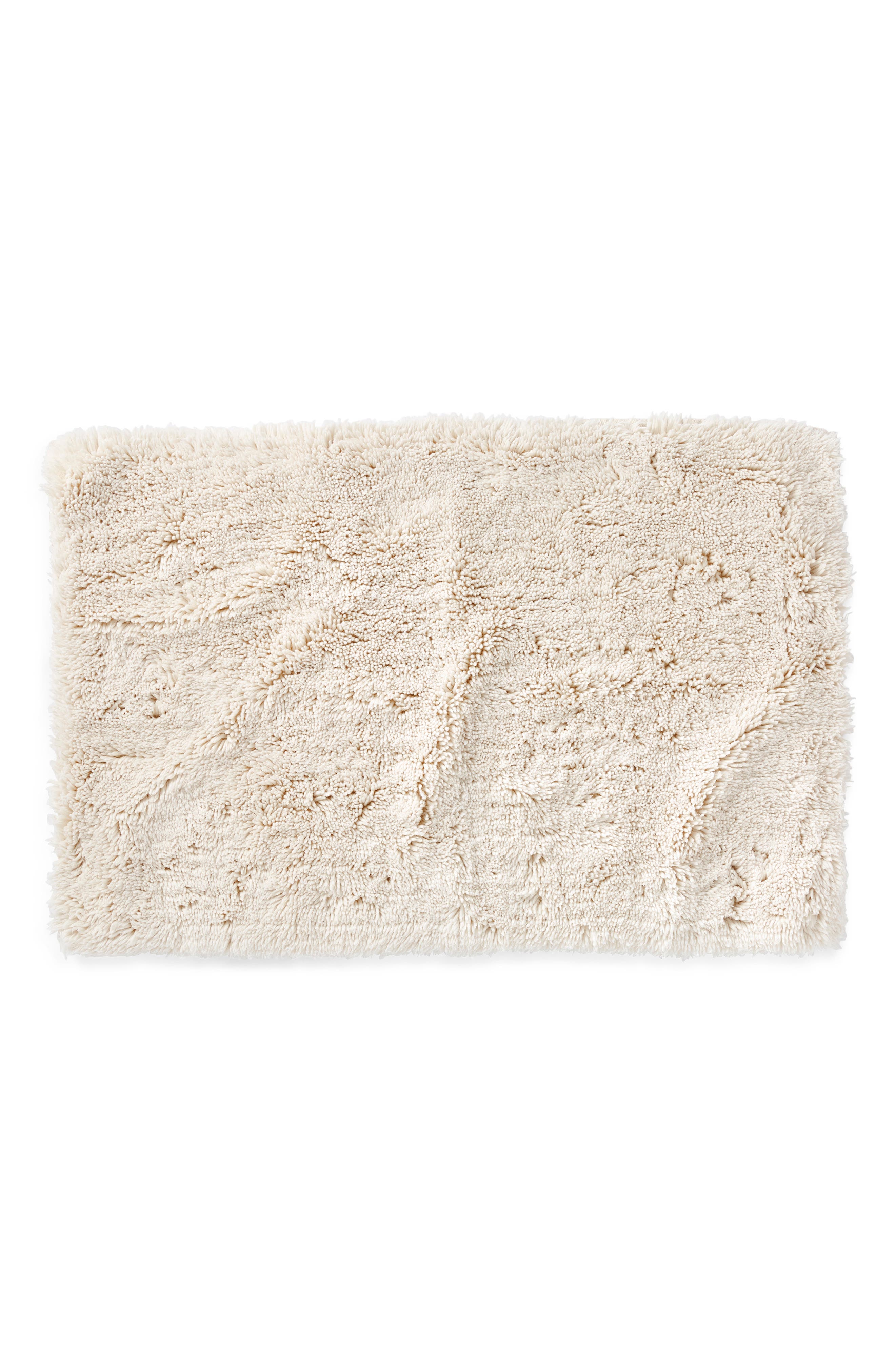 Coyuchi Organic Cotton Shag Bath Rug in Undyed 