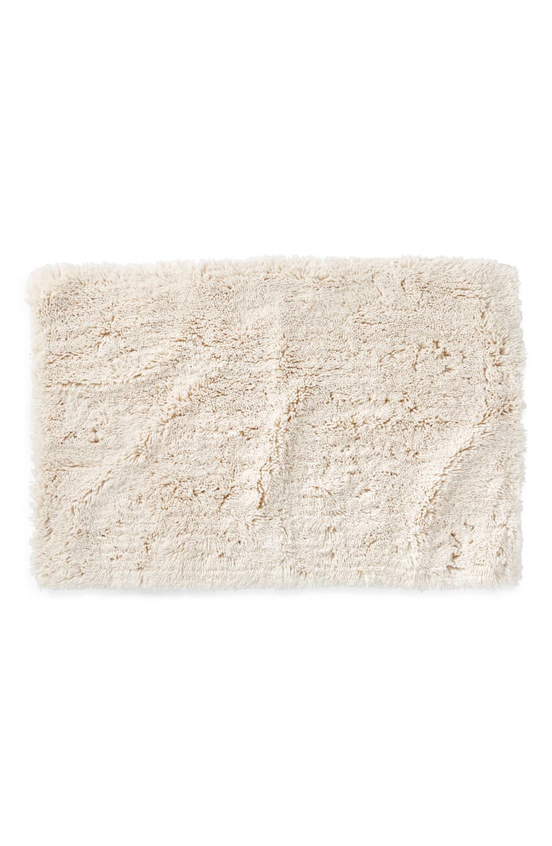 Coyuchi Organic Cotton Shag Bath Rug, Main, color, Undyed