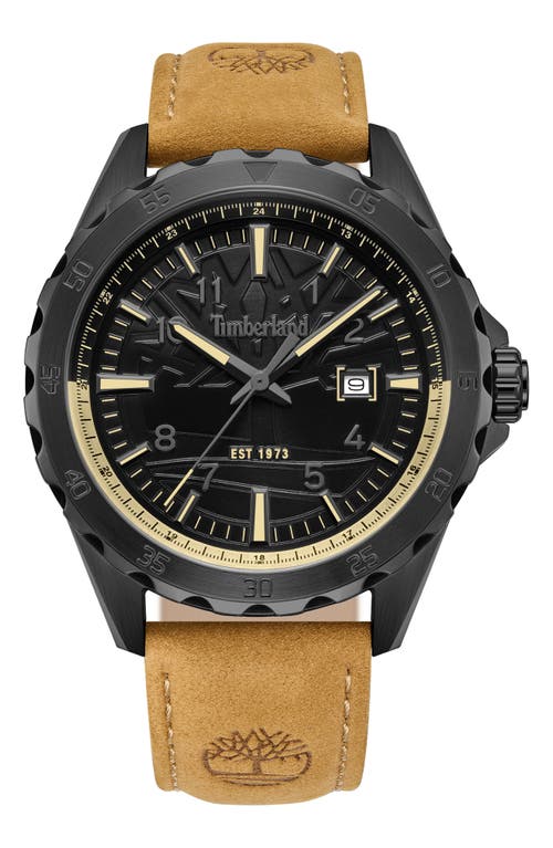 Timberland Day Pond Leather Strap Watch, 45mm In Brown