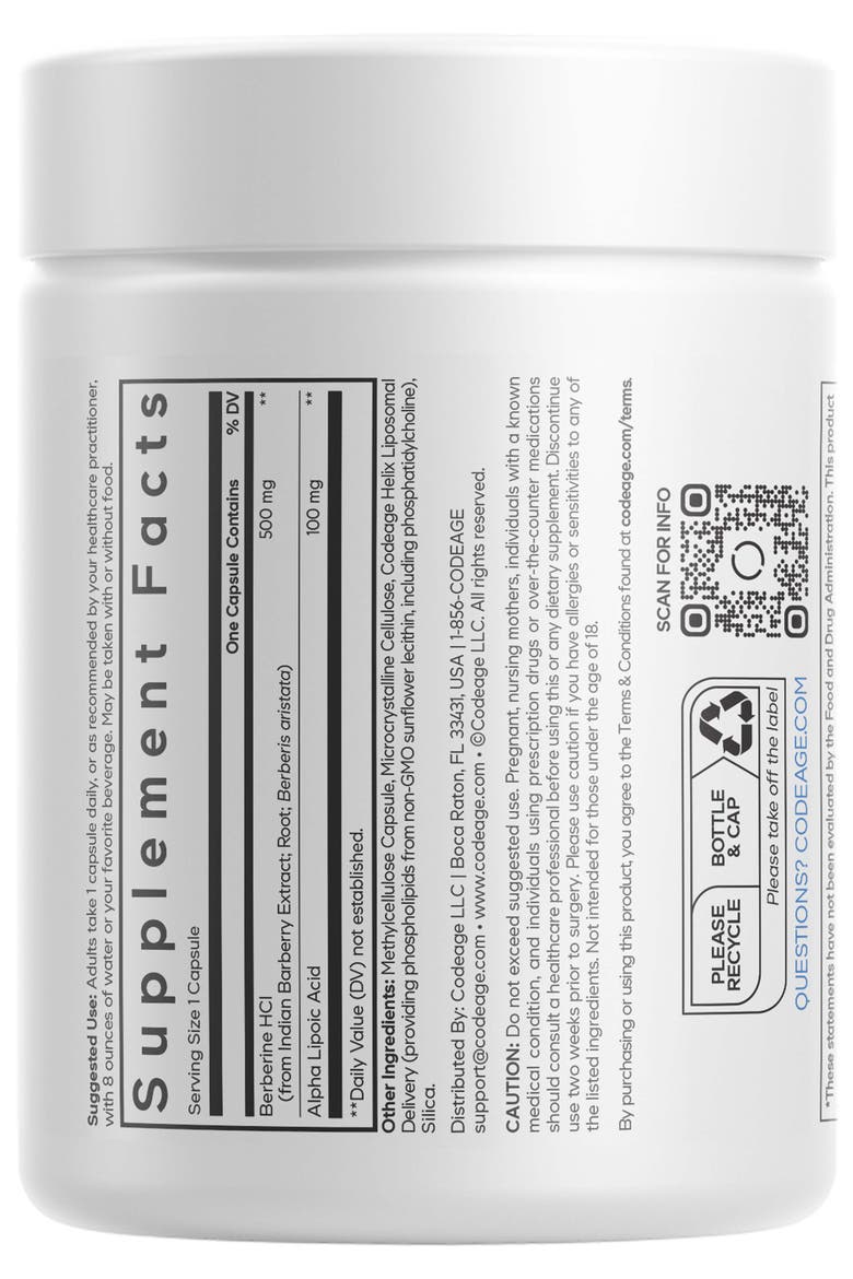 Berberine Phytosome Supplement, Alternate, color, White