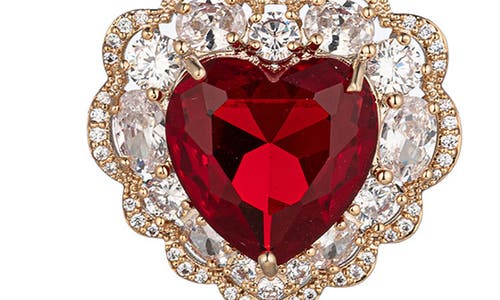 Eye Candy Los Angeles Vera Red Cubic Zirconia Heart Drop Earrings In Red