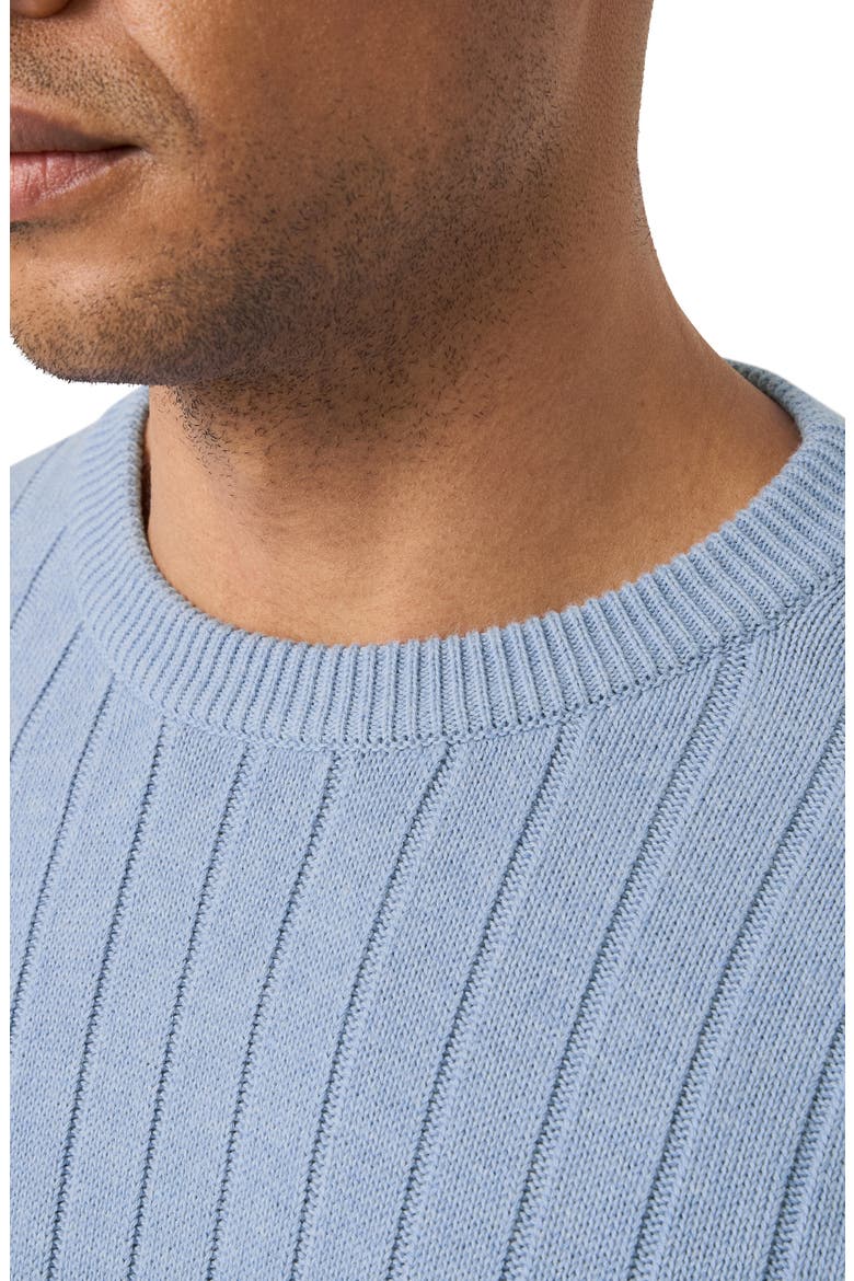 Rib Knit Cotton Crewneck Sweater, Alternate, color, LIGHT BLUE