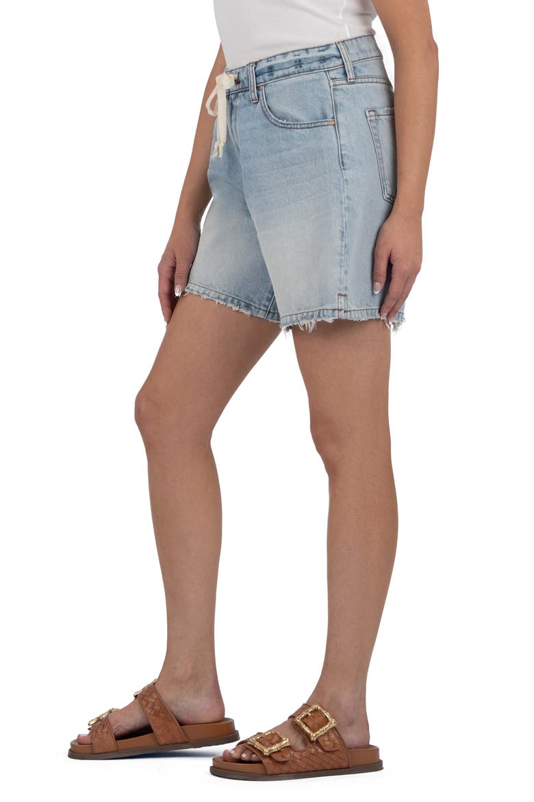 Holly Drawstring Waist Mid Thigh Denim Shorts, Alternate, color, SIMPLY W/LT BAS