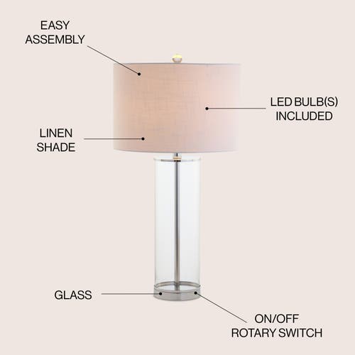 Jonathan Y Harper 29" Glass Led Table Lamp In Clear/chrome