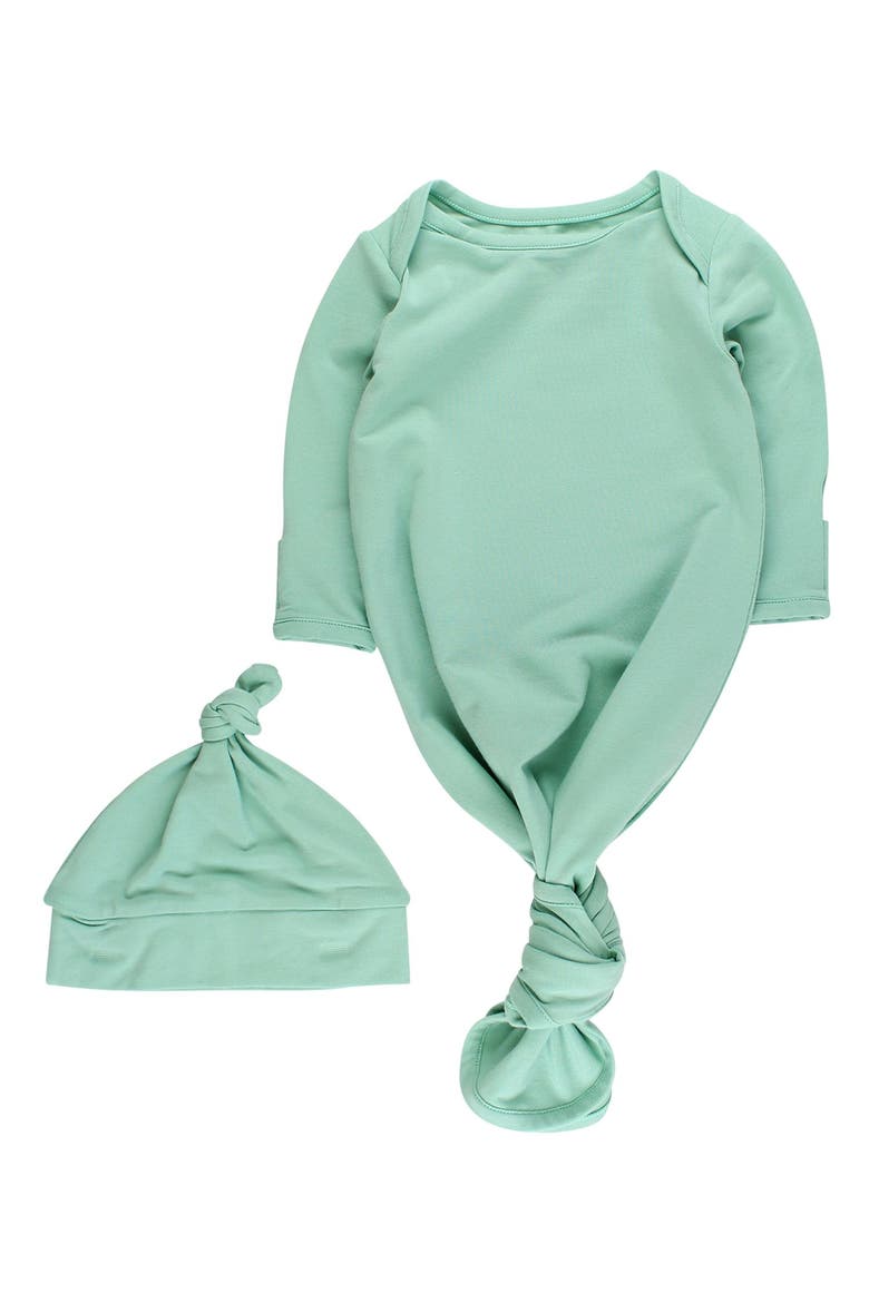 Modal Blend Knotted Sleep Gown & Hat Set, Main, color, Sage