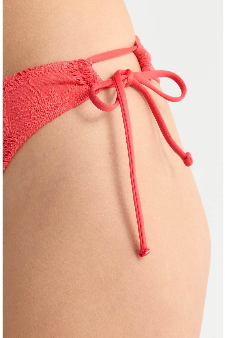 Oasis Jacquard Bikini Bottoms, Alternate, color, RED