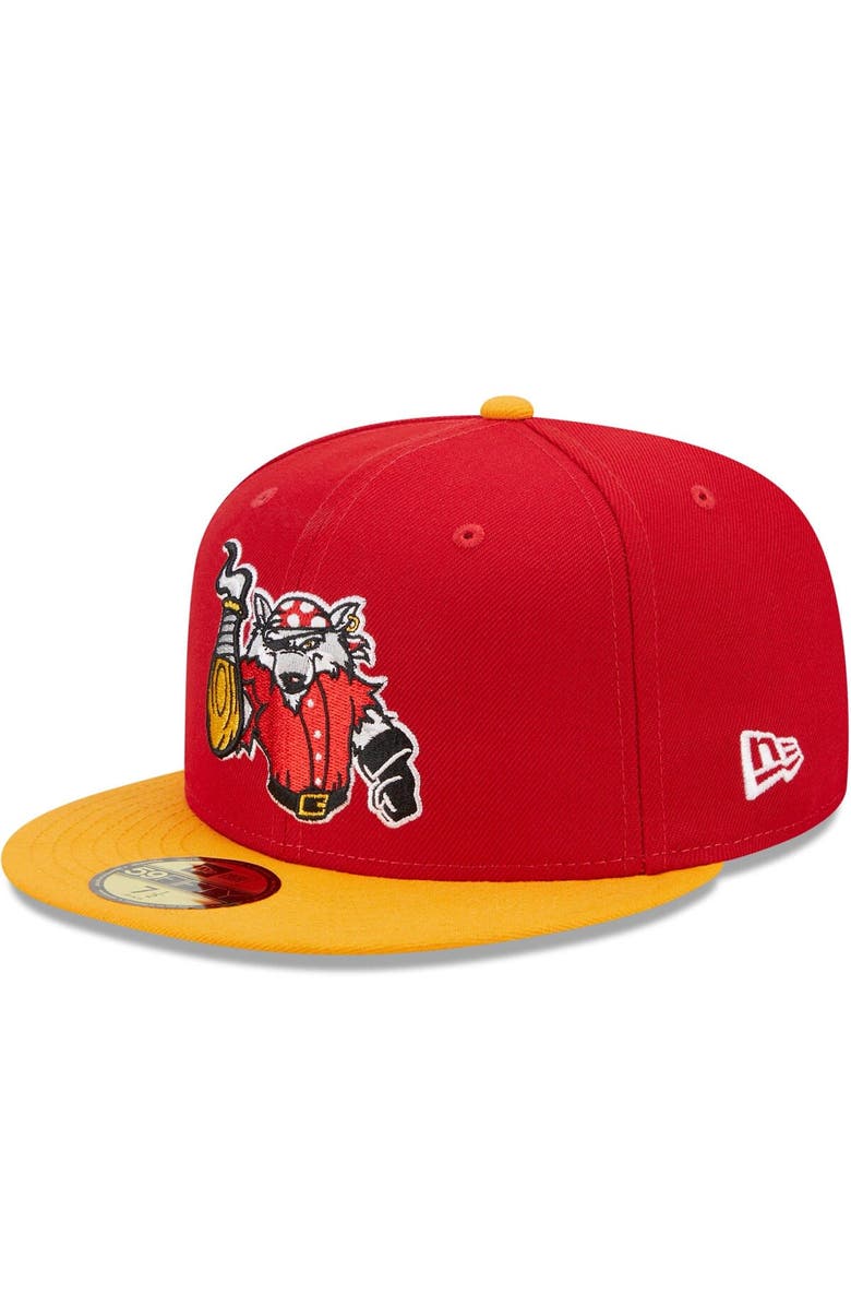 New Era Men's New Era Red/Yellow Erie SeaWolves Marvel x Minor League 59FIFTY Fitted Hat, Main, color,