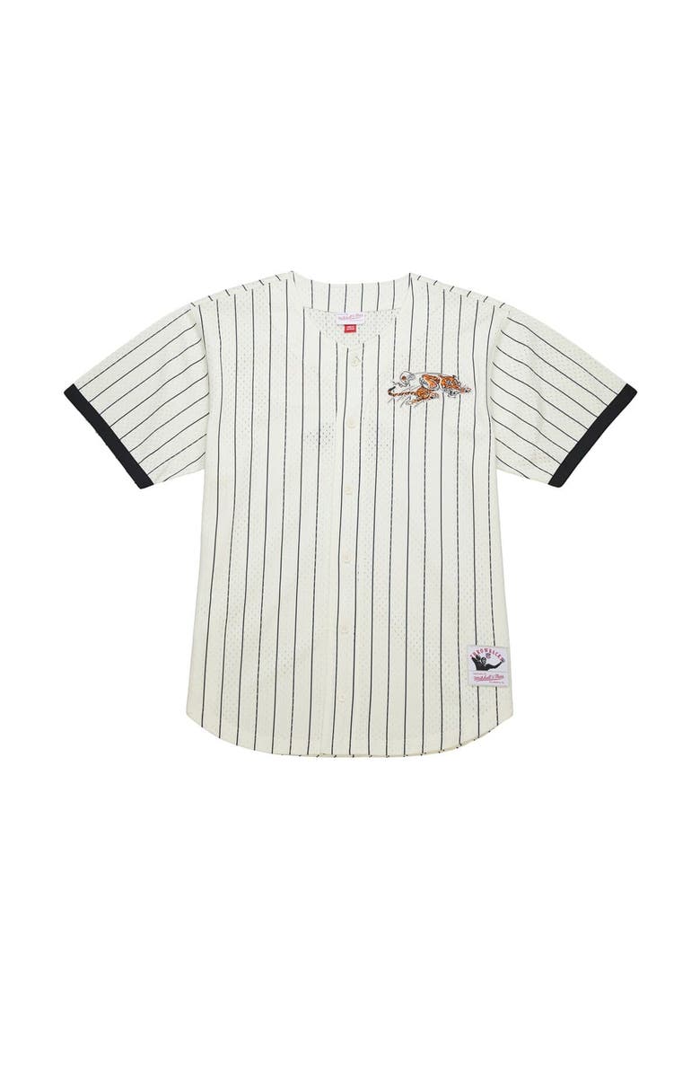 Mitchell & Ness Men's Mitchell & Ness Cream Cincinnati Bengals Final Seconds Vintage Logo Mesh Button-Up Shirt, Alternate, color, Cream