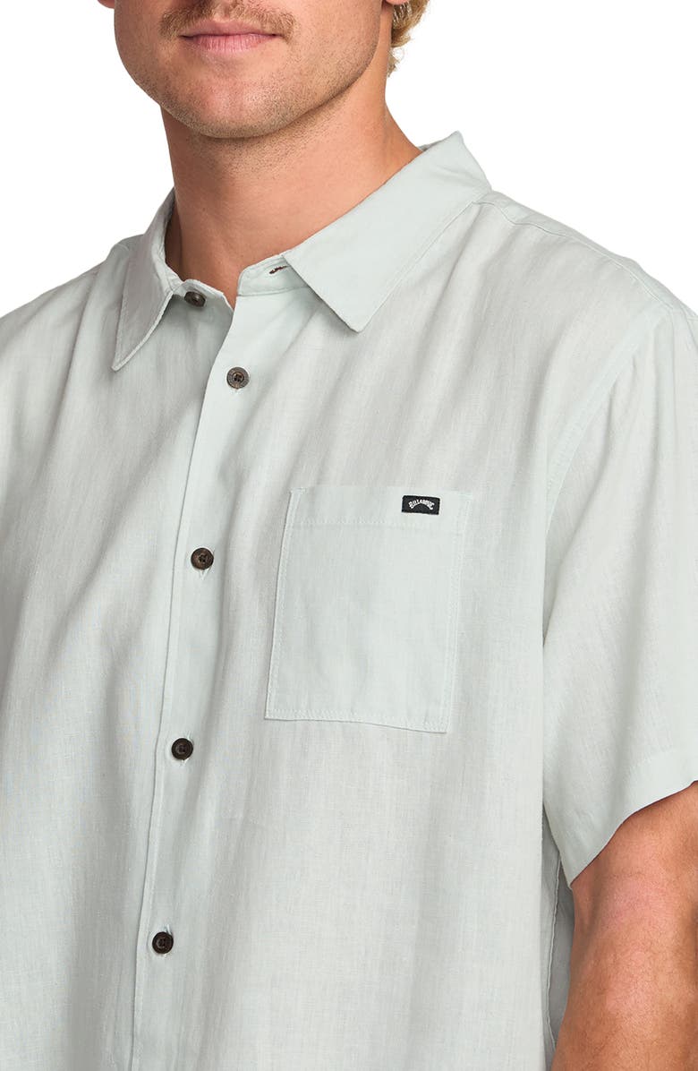 Billabong Ricardo Short Sleeve Button-Up Shirt, Alternate, color, Ash Blue