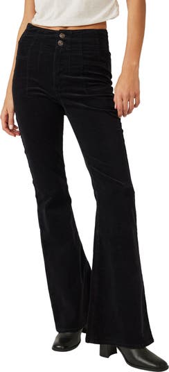 FREE PEOPLE Inferno Flare High Waist 2024 Jeans BLACK MULTI Color Stretch 27 New