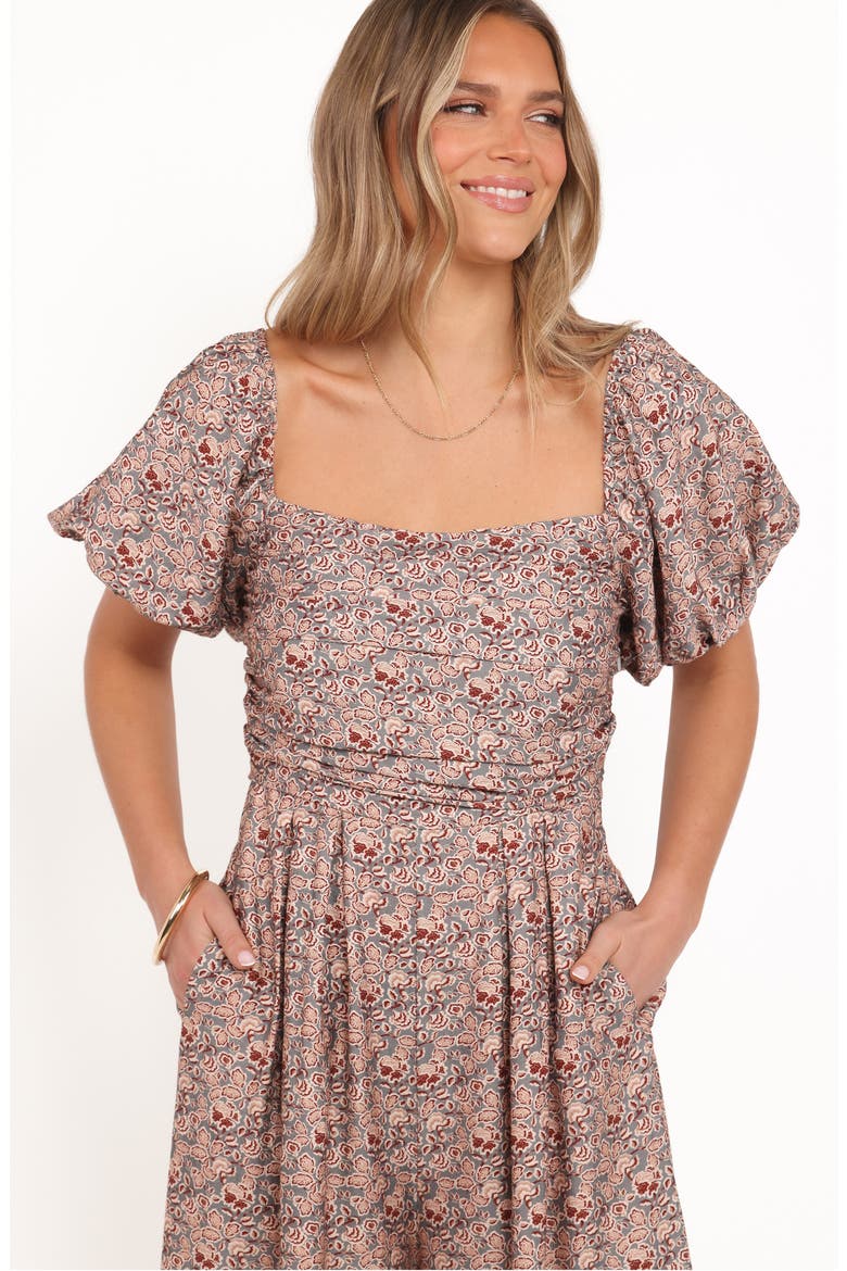 Jayda Puff Sleeve Wide Leg Jumpsuit, Alternate, color, GREY FLORAL