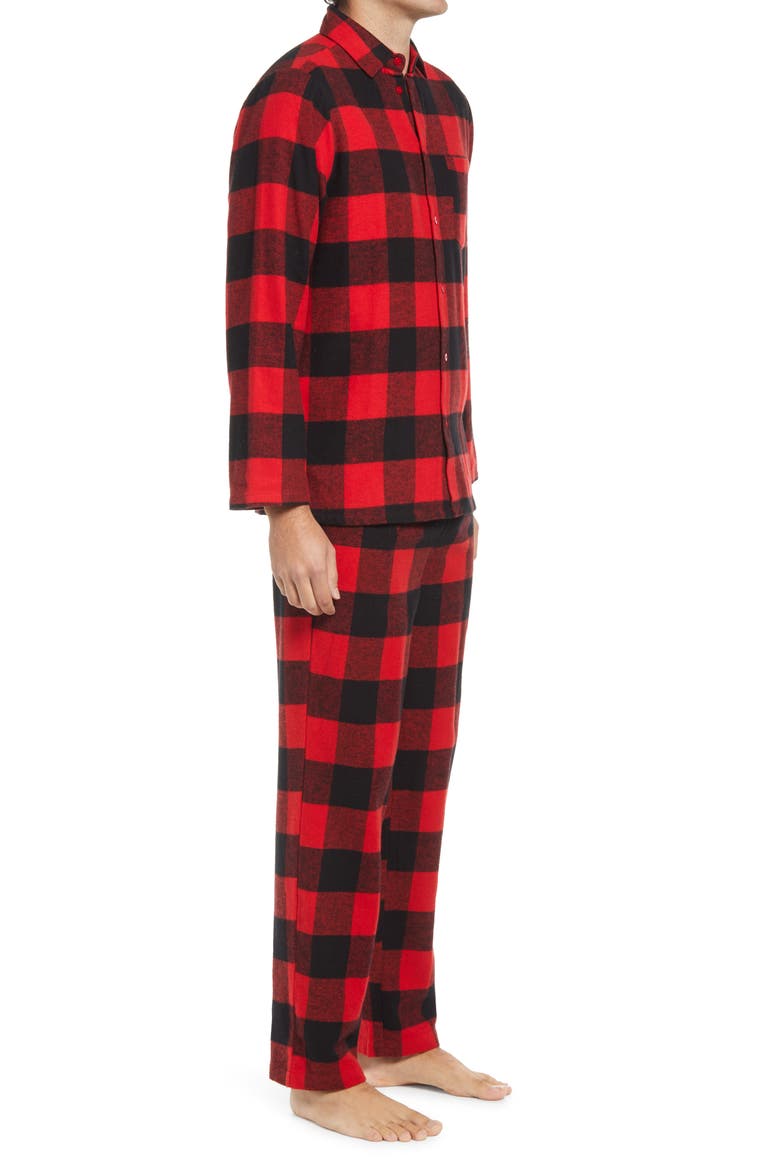 Men's Flannel Family Pajamas, Alternate, color, RED BLOOM BUFFALO PLAID
