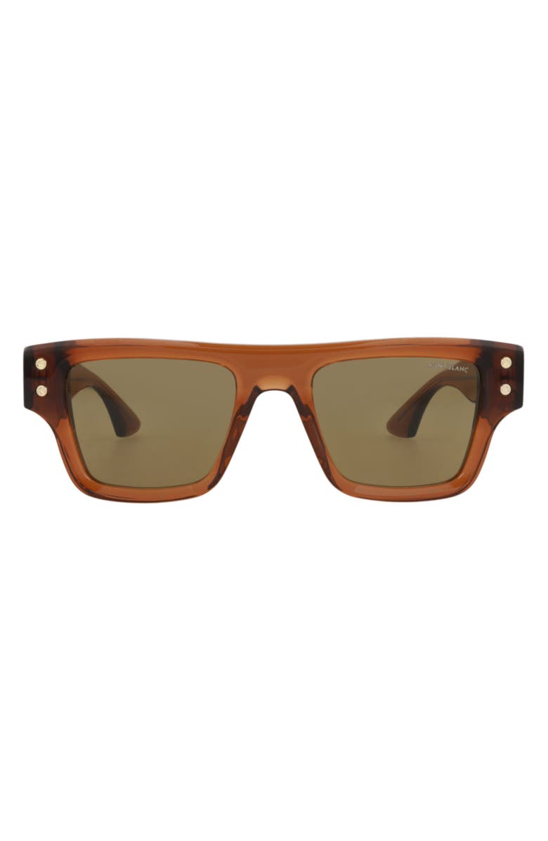 Montblanc 52mm Square Sunglasses, Main, color, Brown