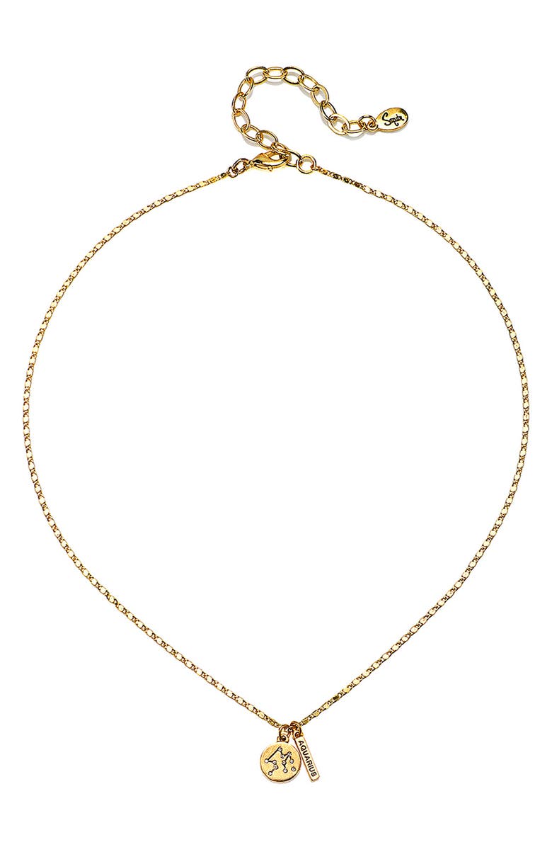 Sequin Baby Stellina Zodiac Pendant Necklace, Main, color,