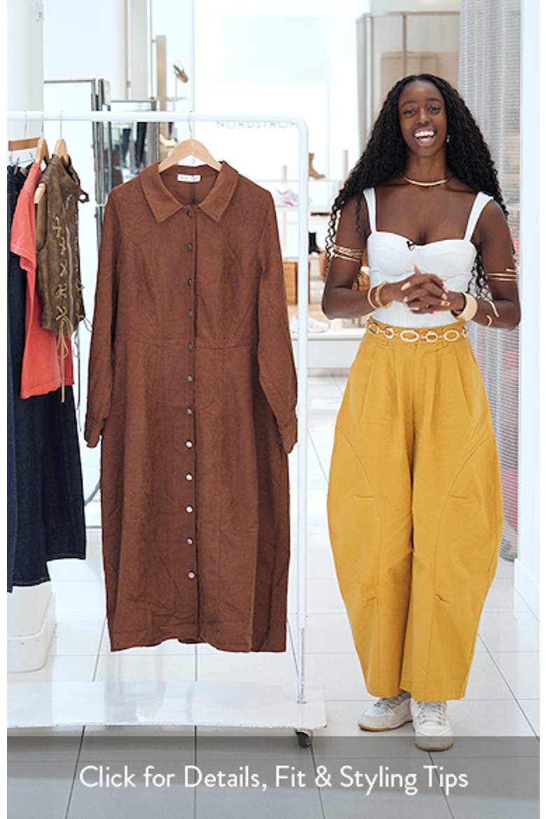 Leah Long Sleeve Corduroy Midi Dress video