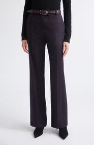 Eleventy Pinstripe Straight Leg Wool Blend Pants