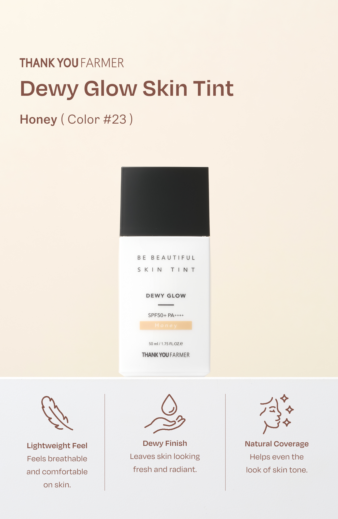 THANK YOU FARMER Dewy Glow Skin Tint Honey | Nordstrom