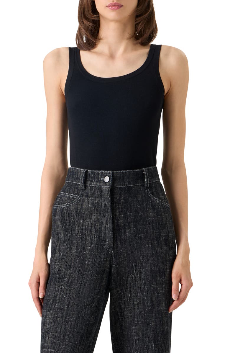 Akris punto Wool Tank, Main, color, Black