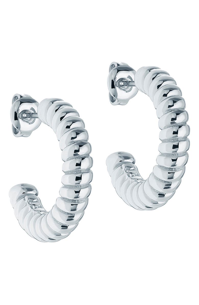 Ted Baker London Tottie Twist Hoop Earrings, Main, color, Silver Tone