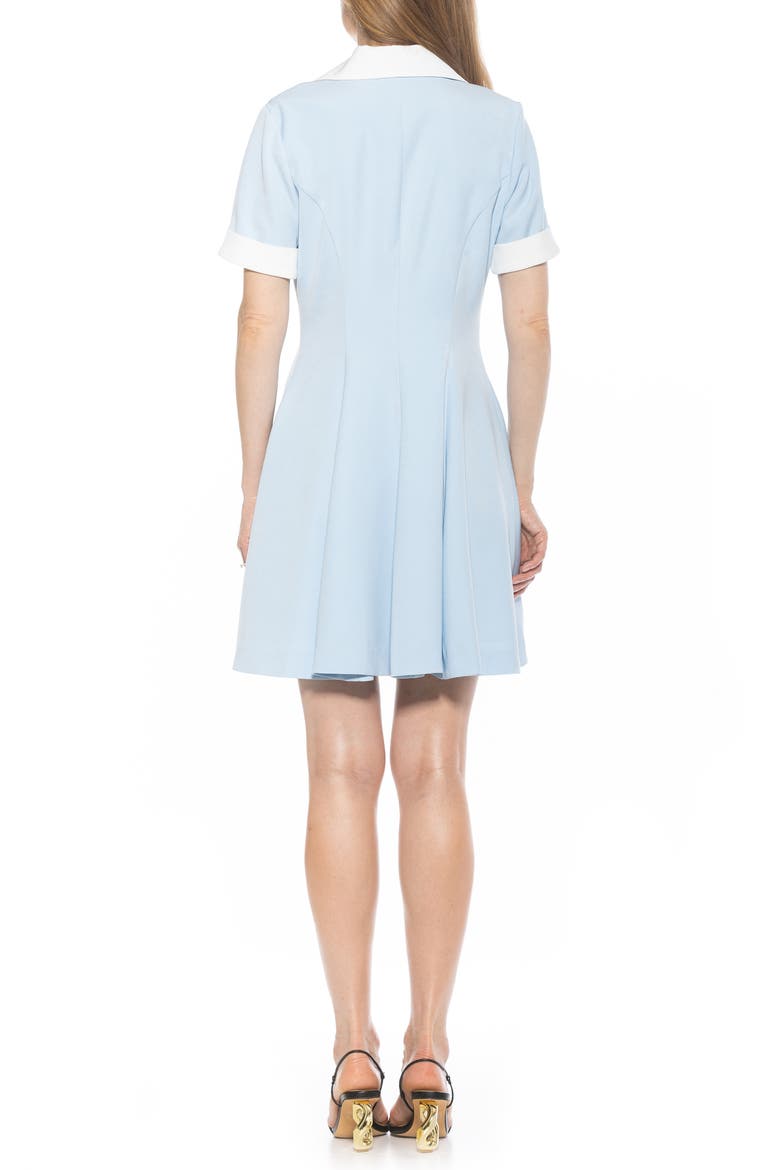 Linus Short Sleeve Fit & Flare Shirtdress, Alternate, color, HALOGEN BLUE