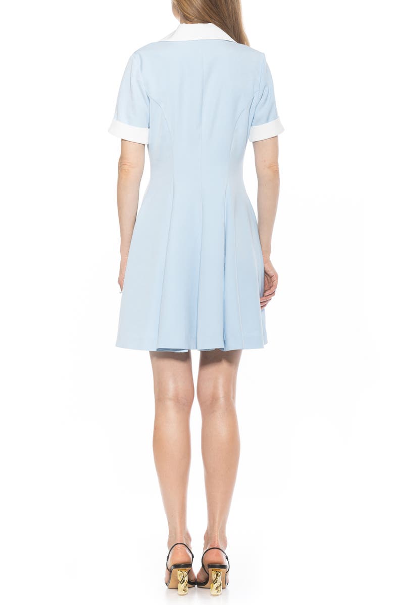 Alexia Admor Linus Short Sleeve Fit & Flare Shirtdress, Alternate, color, Halogen Blue