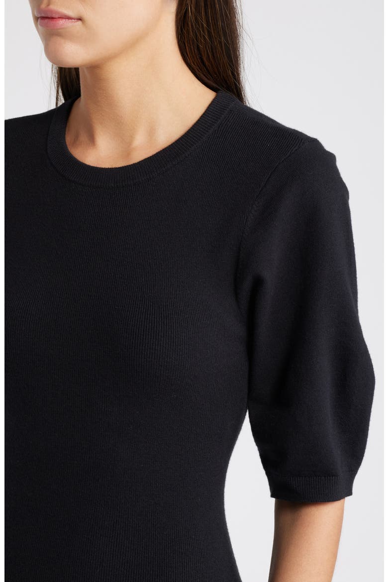 Pima Cotton Blend Sweater Dress, Alternate, color, BLACK