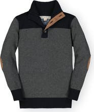 Hope & Henry Kids' Organic Mock Neck Sweater with Elbow Patches