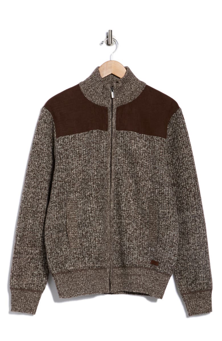 Buffalo Jeans Weldon Zip Cardigan, Alternate, color, Brown Mix