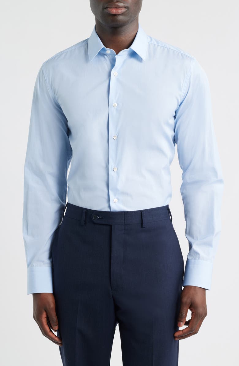 Canali Regular Fit Dress Shirt, Main, color, Light Blue