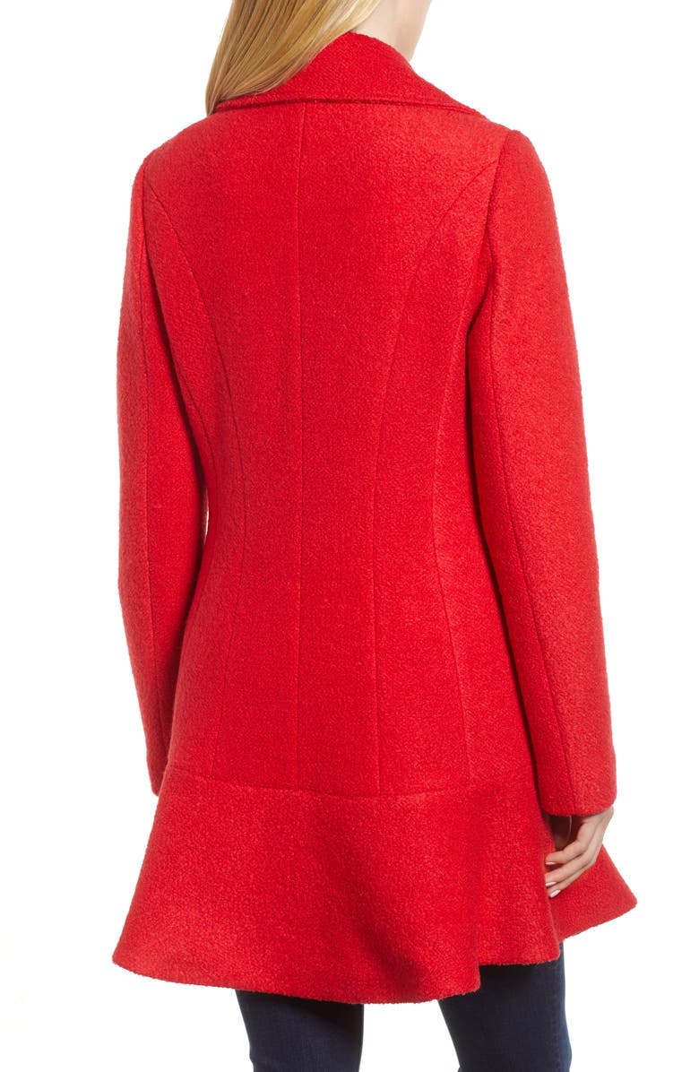 Kensie Notch Lapel Peplum Coat, Alternate, color,
