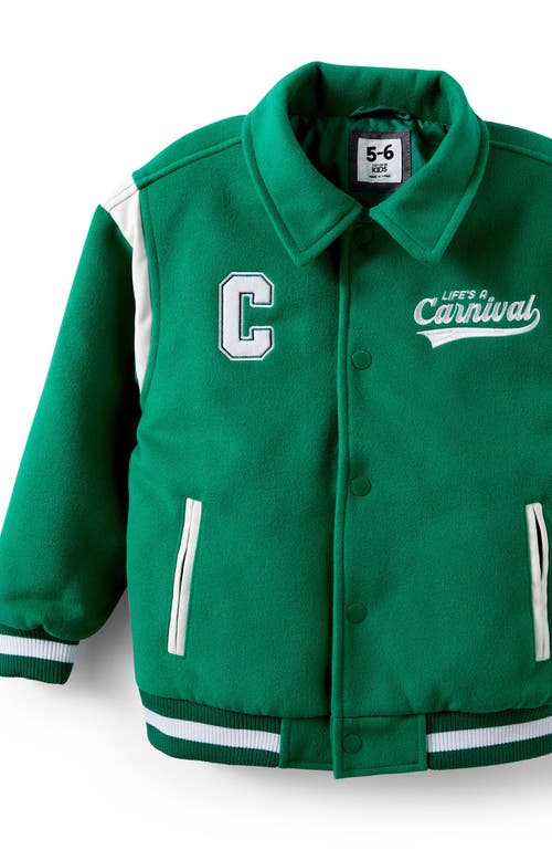 Cotton On Kids Kid's Caleb Coaches Bomber Jacket In Green